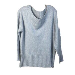 NWT Chelsea 28 Women's Sweater Sz M Gray Knit Ribbed Off Shoulder Oversized